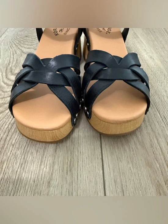 KORK-EASE Women’s 8 Ester Strappy Black Platform Heel Sandals - Picture 7 of 10